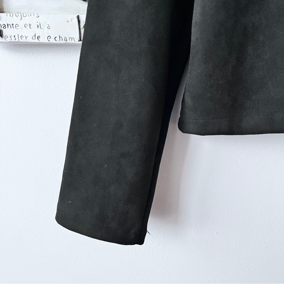 OOKIE & LALA Whimsigoth Black Faux Suede Moto Jacket Size M - Picture 3 of 6